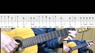 Guitar lesson - Hello, I Love You - The Doors - Easy Guitar melody tutorial + TAB