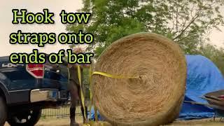 How to move round hay bale with truck