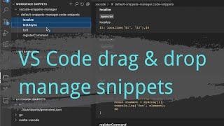 VS Code drag & drop manage snippets