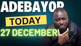 ADEBAYOR LATEST TODAY 27TH DECEMEBER