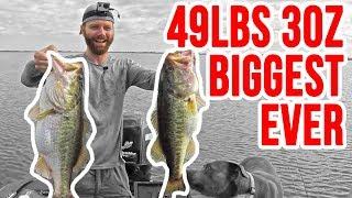 INSANE 49lbs 3oz Fishing for Bass ~ Biggest Bag Ever on YouTube