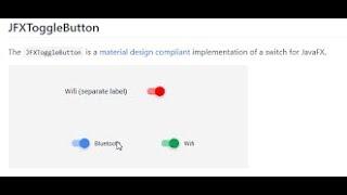 JavaFX Material Design JFoenix Tutorial 55 - JFXToggleButton