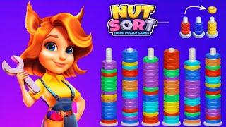 Nut Sort color puzzle game - Gameplay Walkthrough| Level 56-70 (android,iOs)