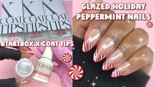 RED FRENCH GLAZED PEPPERMINT HOLIDAY NAILS! ️ BTARTBOX VIRAL X COAT TIPS | BEGINNER GELX TUTORIAL