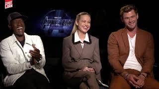 AVENGERS: ENDGAME | Don Cheadle, Brie Larson and Chris Hemsworth interview | HOT CORN