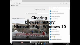 Clearing browser history Microsoft Edge Windows 10