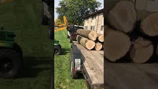 Moving Logs with a Kanga Loader Fork Attachment