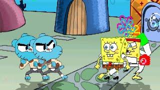 TEAM DOUBLE GUMBALL  VS  TEAM DOUBLE SPONGEBOB | RACE TO 3 WINS