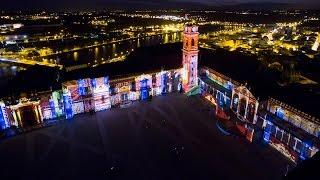 Videomapping Coimbra University aerial view - Videomapping Universidade Coimbra - 4K Ultra HD