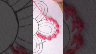 Most highlighted basic stitch  flower petal borderline hand embroidery