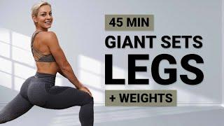 45 MIN LOWER BODY GIANT SETS WORKOUT | Strong Legs | Dumbbell Leg Workout | Strength | Core