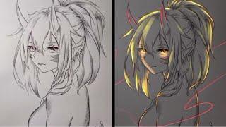 Easy Glow Art Tutorial For Beginners [Glow Your Sketches With ibis Paint]
