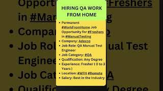 Testing Jobs | Manual Testing| Fresher Jobs #manualtesting #automationtestingjobs