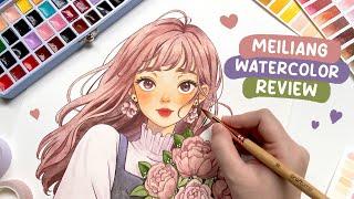  Trying Out New Watercolor / Meiliang Watercolor 52 Colors Review