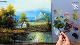 How I Paint Landscape Just By 4 Colors Oil Painting Landscape Step By Step 111 By Yasser Fayad