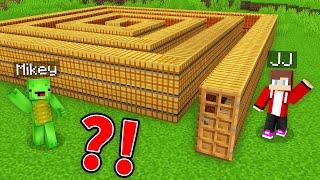 JJ and Mikey Found Secret SPIRAL MAZE DOOR Base - Maizen Parody Video in Minecraft