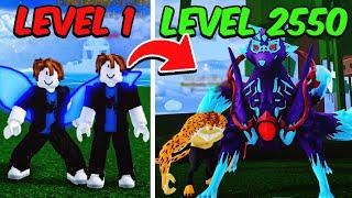 Noob To MAX LEVEL With KITSUNE and LEOPARD in Blox Fruits [FULL MOVIE]