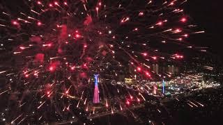 Drone flying into Fireworks on Coney Island