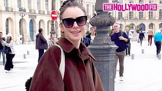 Lily Collins Is Spotted By Paparazzi While Out On A Walk At The Place Vendome In Paris, France