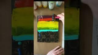 Gelli Printing with a Repurposed Butter Dish #gelliplateprinting #gelprinting #gelliprints