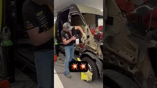 Door hinge support repair!  #welding #kemppi #car #carrepair #sprinter #accident