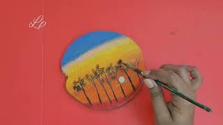 Wood slice painting #Lp Art and Craft #woodpaintingforbeginners #acrylicpainting