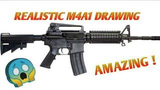 How to draw M4A1 in just 40 seconds (EASIEST WAY)