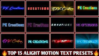 Top 15 Text Animation Presets Link Alight Motion | Top 15 Text Animation | New Trending Text Presets