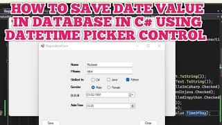 How to insert Date Value in Database in C# With DateTimePicker - C# DateTimePicker