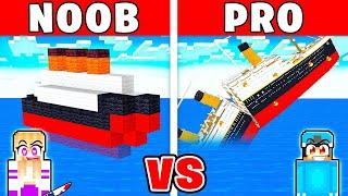 NOOB vs PRO: TITANIC HOUSE Build Challenge in Minecraft With Crazy Fan Girl!