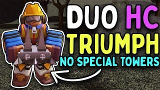 DUO HARDCORE TRIUMPH WITHOUT SPECIAL TOWERS WITH REWORKED TRAPPER | Roblox Tower Defense Simulator