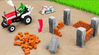 diy mini truck making bricks and metal railing bridge construction science project @sanocreator