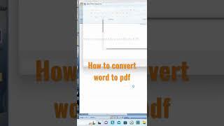 How to convert word to pdf