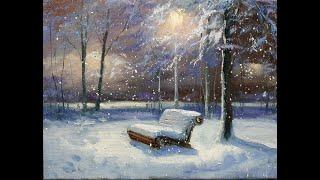 How to paint winter .Зима Vugar Mamedov