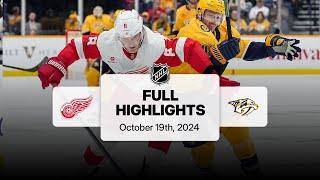 Red Wings at Predators | October 19, 2024 | NHL Full Game Highlights