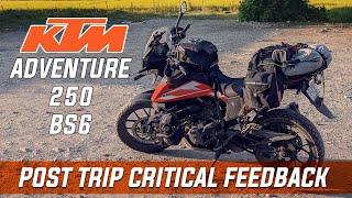 KTM ADVENTURE 250 BS6 | POST TRIP TOURING FEEDBACK  #airmotovlogs #KTM Adventure250