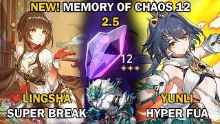 Lingsha Super Break & Yunli FUA | NEW Memory of Chaos 12 (3 Star Clear) | Honkai Star Rail 2.5