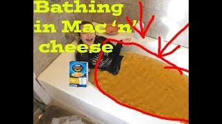 Little girl does Mac 'N' Cheese bath challenge!!!!