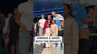 Sabrina Ionescu and Angel Reese took some pictures with Vanessa Bryant and kids postgame 🫶
