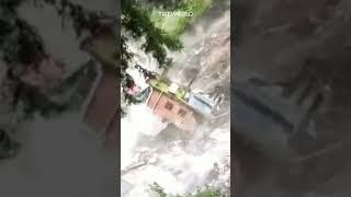 Houses collapse down hill during landslide in monsoon-hit Shimla