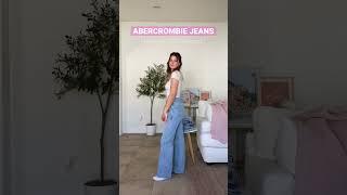 Abercrombie jeans try on! Straight leg, relaxed, and loose fit  #abercrombiehaul #denim