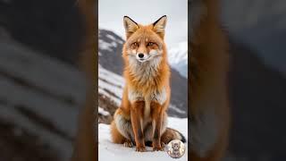 Smiling Fox of the Snowy Peaks #fox #wildlife #asmr #shorts