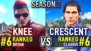 T8  KNEE (#6 Ranked Bryan) vs CRESCENT (#6 Ranked Claudio)  Tekken 8 High Level Gameplay