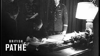 Munich Agreement Signed. Hitler, Mussolini, Chamberlain, Daladier (1938)