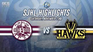 HIGHLIGHTS: Flin Flon Bombers at Nipawin Hawks - Nov 23, 2024