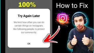 HOW TO FIX Try Again Later on Problem Instagram | Instagram try again later error 100% Fixed