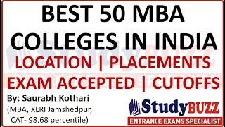 Best 50 MBA colleges in India | Average salary, Exam accepted, Cutoffs | Top MBA colleges 2023