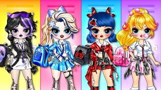 Disney Princesses Turn Into Bad Girls at School! | Best DIY Fashion Paper Dolls