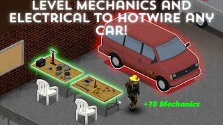 How to level mechanics and electrical FAST. Hotwire cars in Project Zomboid 100 days