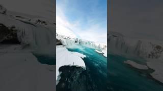 Behind the Frozen Falls ️ #iceland #drone #fpv